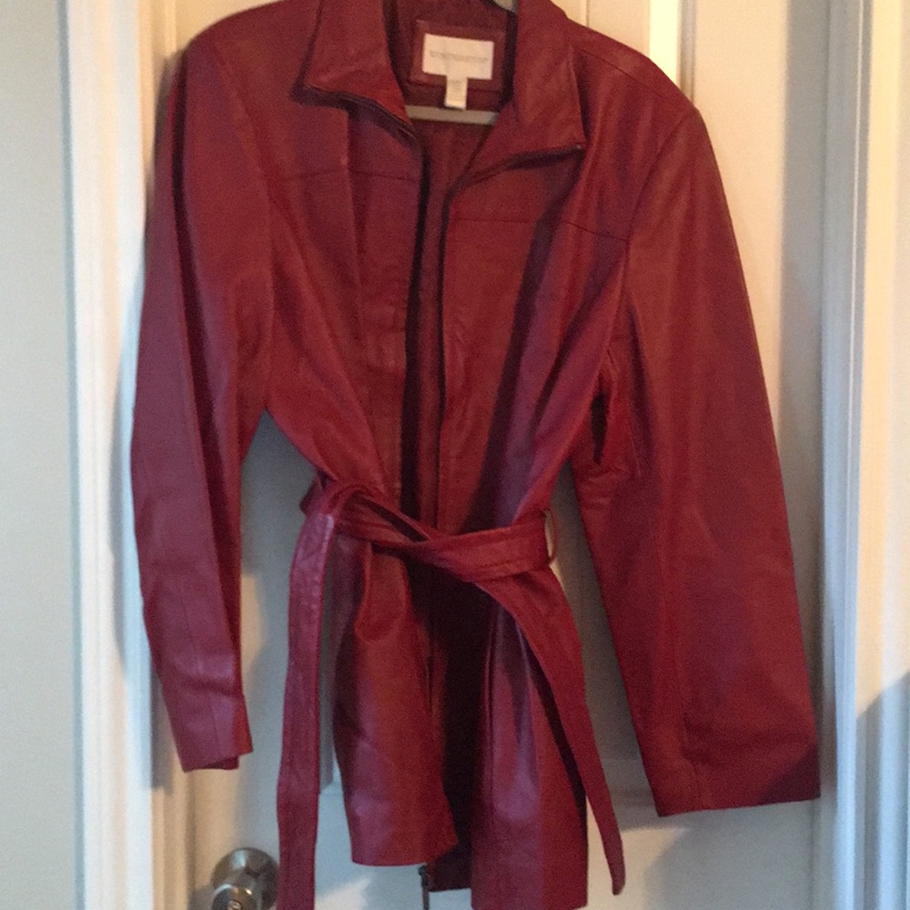 Leather jacket red